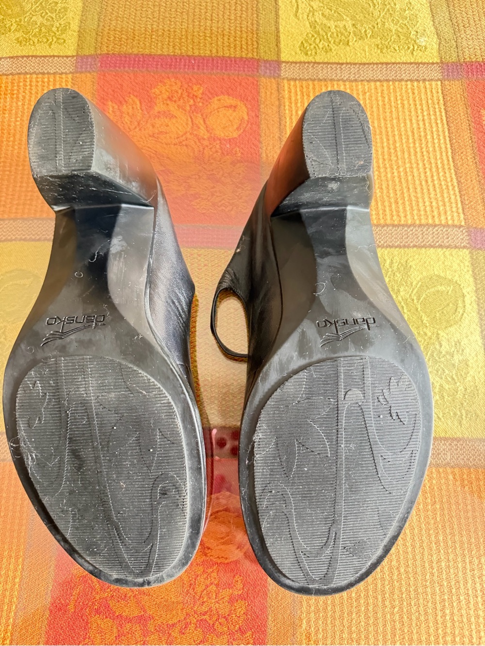 Dansko Black Leather Mary Jane Clogs with Strap - Picture 4 of 5